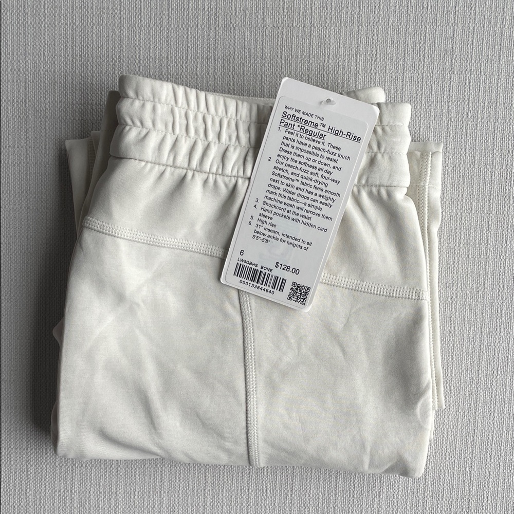 NWT Lululemon softstreme high rise pant regular size 6 in BONE - Picture 2 of 11